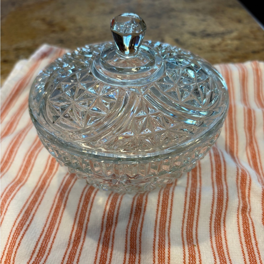 Crystal Glass Lidded Candy Bowl
